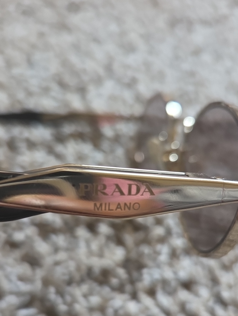 Prada Gold Metal Rim Sunglasses
